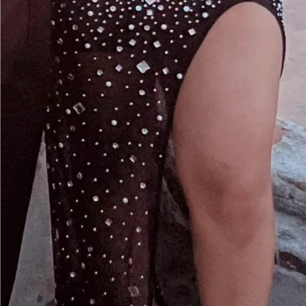 Elegant Black Embellished Dress